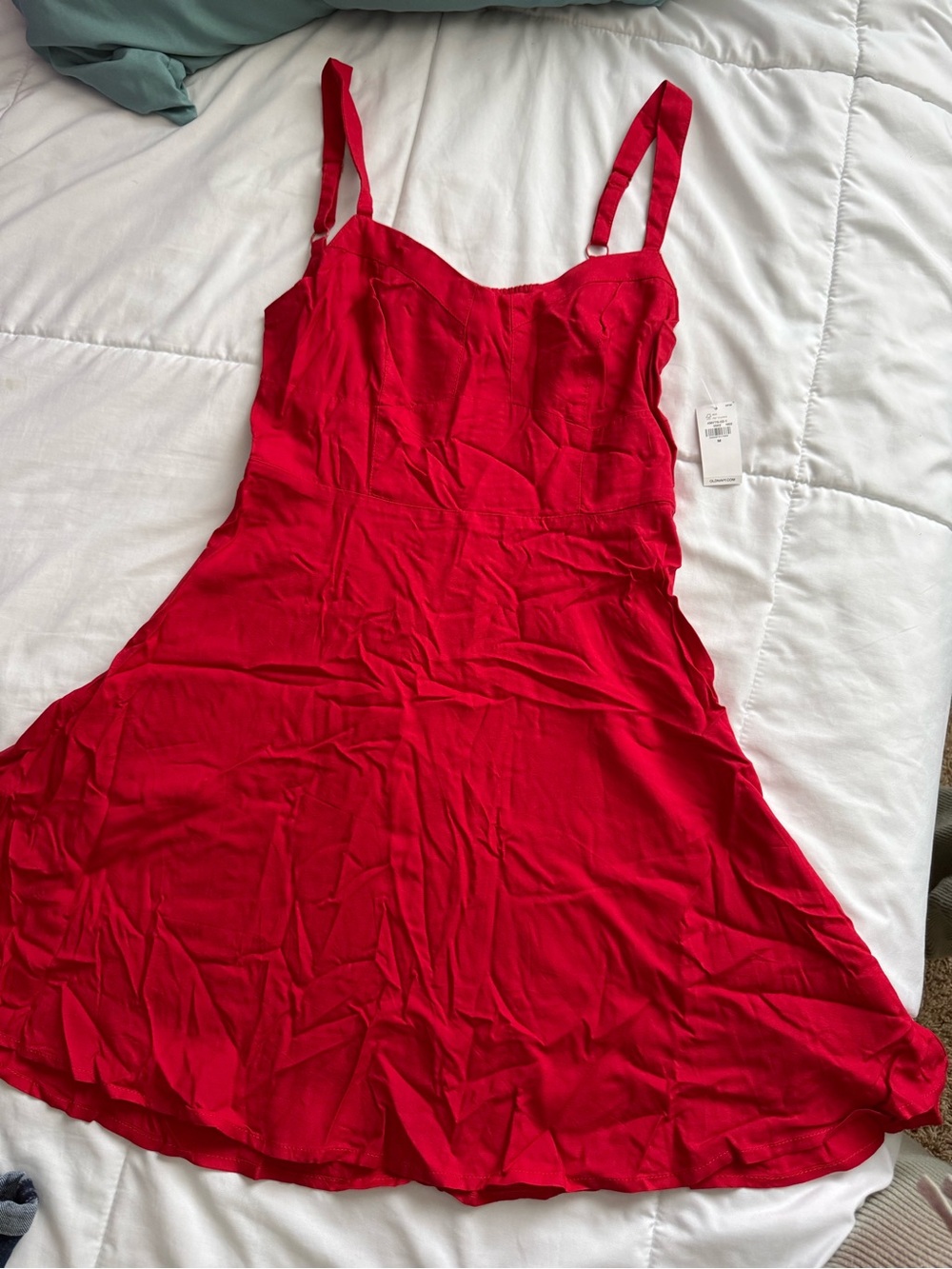 Old Navy Bright Red Slip Dress with Adjustable Straps